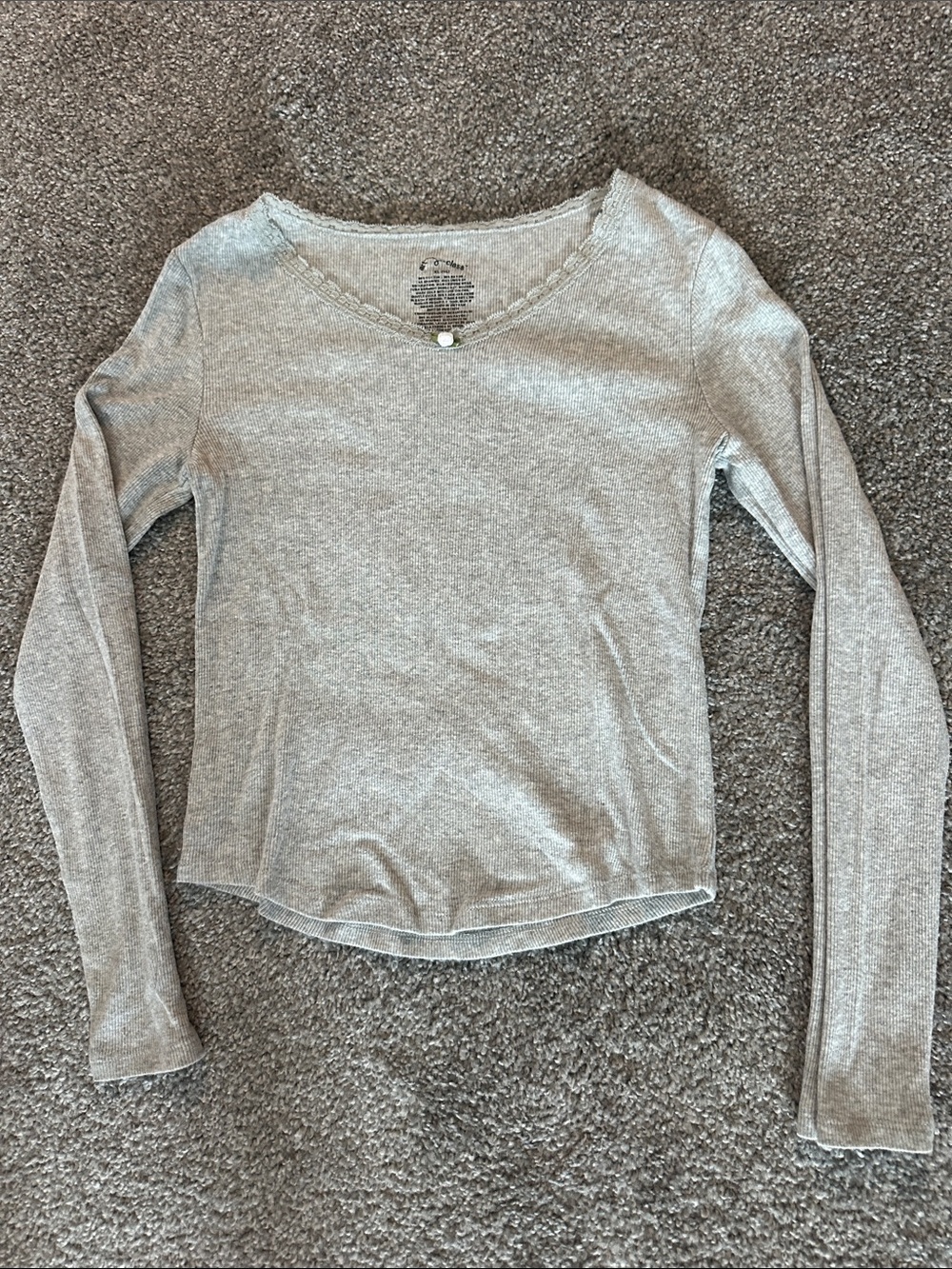 Target Girl’s Light Gray Long-Sleeve V-Neck Top